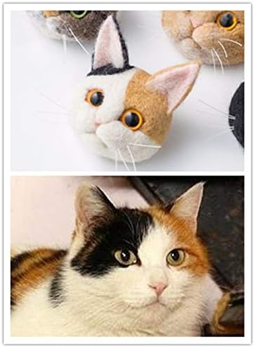 T.F GHG DIY Wool Needle Felting Kit with Basic Needle Felting Tools,Video Tutorial,Easy for Beginners,Felted Cat Kitten Brooch,Animal(Calico Cat) - Image 3