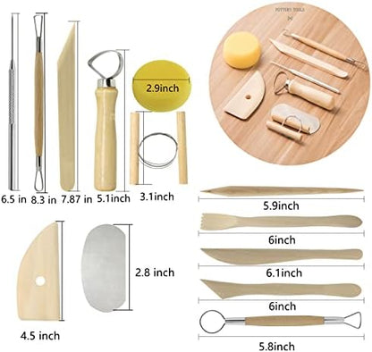 Artzuvs Clay Sculpting Tools 28pcs Polymer Pottery Modeling Tools Set for Ceramic Club Crafts,Carving,Sculpture,Shaping, Hobbyists,Artists,Expert - Image 2
