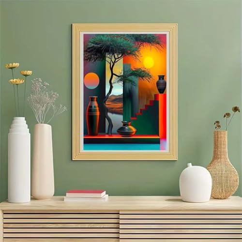 GEMOUJ Tree Paint by Numbers Kit for Adults Beginners, Vase Paint by Number Kits on Canvas,DIY Easy Digital Oil Painting Kits， Home Wall Decor 16 X 20 Inch - Image 3