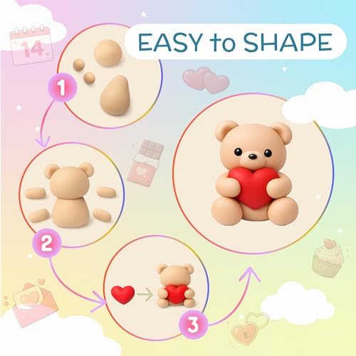 Air Dry Clay Kit 96 Colors for Kids, Lightweight and Non-Sticky Modeling Clay with Sculpting Tools and Storage Bags, DIY Arts and Crafts Gift for Boys and Girls Ages 3+ - Image 4