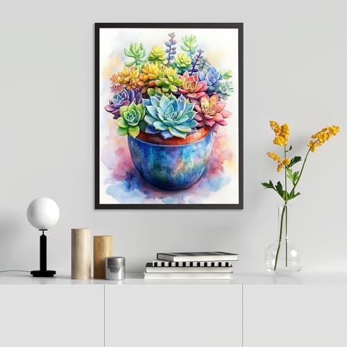 RICUVED Succulent Paint by Numbers for Adults, Paint by Numbers Kit for Adults Beginners, Potted Plant DIY Acrylic Oil Painting on Canvas Easy for Gift Home Wall Decor 16x20 Inch - Image 6