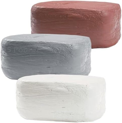 ReArt Air-Dry Clay 15LB wih 3 Colors White, Gray & Terra Cotta 5lb Each- Ideal for Beginners and Advanced Sculptors All-Purpose Modeling Clay (White, Gray & Terra Cotta) by ReArt