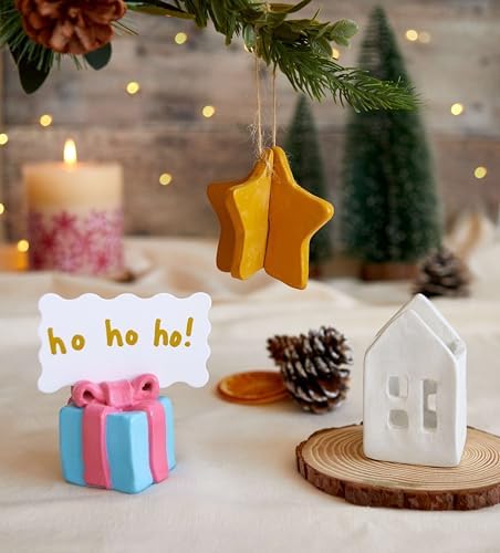 Pott’d Christmas Deluxe Pottery Kit – Includes Air Dry Clay for Adults, Christmas Themed Tools, Paints, Brushes, Stamps, How-to-Guides | DIY Christmas Decoration, Beginner-Friendly Clay Kit - Image 7