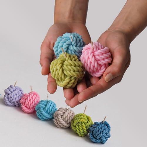 6pcs Silicone Candle Making Molds Kit Set, 3D Silicone Mold for Baking Desser, Soy Wax, Soap Geometric Pumpkin Shapes Yarn Ball Bubble Cube Molds DIY Scented Candle - Image 3
