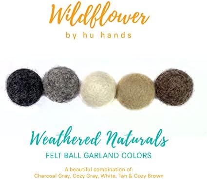 Garland Weathered Naturals Wool Felt Balls (50) Pom Poms in Neutral Earth Tones Including Grays and Browns for Decor .8 - 1 Inch Size | Hand Felted in Nepal from 100% NZ Wool | Bag Included - Image 7