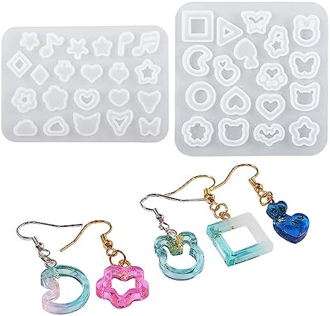 Attuslla Resin Shaker Silicone Molds Earrings Resin Molds Silicone with Glitter for DIY Jewelry Pendant Necklace Ornament - Image 7