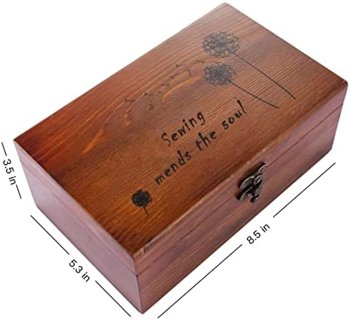 Wooden Sewing Kit Box with Cute Sewing Accessories, Sewing Basket Kit for Adults Beginners Kids Girls, Home Hand Sewing Starter Kit - Image 2