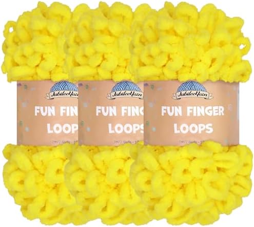 JubileeYarn Fun Finger Loops Yarn - Limoncello - 3 Skeins by BambooMN