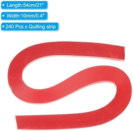 PATIKIL 240pcs Quilling Strips Paper 3/8"(10mm) 21"(54cm) Origami Paper Quilling Strip for Art DIY Craft Christmas, Bright Red - Image 2