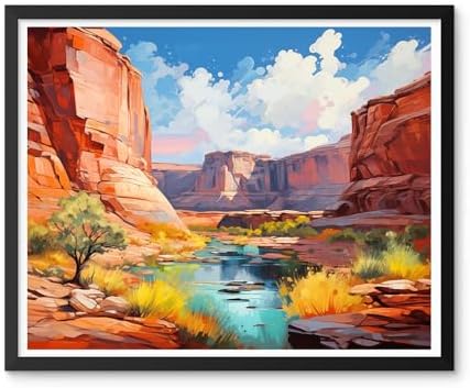 Natuyalo Paint by Numbers for Adults Beginner, Grand Canyon Acrylic Easy Paint by Numbers Kits Natural Landscape Craft Kits for Adults Suitable for Home Wall Decoration Flameless 16x20 Inch - Image 2