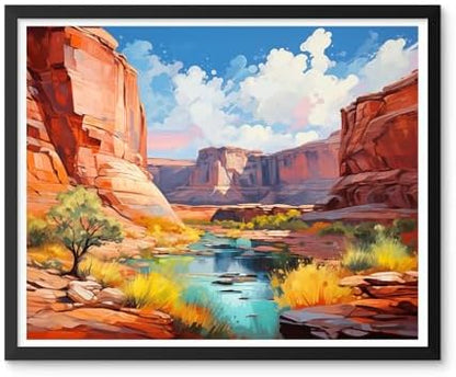Natuyalo Paint by Numbers for Adults Beginner, Grand Canyon Acrylic Easy Paint by Numbers Kits Natural Landscape Craft Kits for Adults Suitable for Home Wall Decoration Flameless 16x20 Inch - Image 2