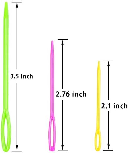 Hekisn Large-Eye Plastic Sewing Needles, Colorful Safety Lacing Needles, 3 Different Sizes Yarn Sewing Needle, Learning Needles for DIY Sewing Handmade Crafts 3.5 & 2.76 & 2.1 inch (30 Pieces) - Image 2