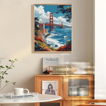 Paint by Numbers Kit for Adults Beginner 16x20 Inch, Golden Gate Bridge - Image 2