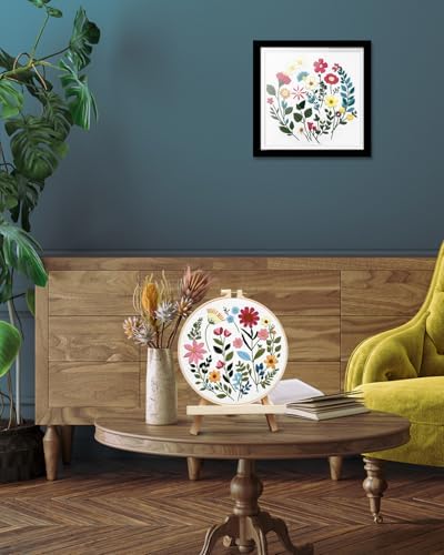 TINDTOP Embroidery Kit for Adult, Owl Embroidery Kit for Beginners Include Embroidery Cloth Hoops Threads for Craft Lover Hand Stitch with Embroidery Skill Techniques (Florals) - Image 6