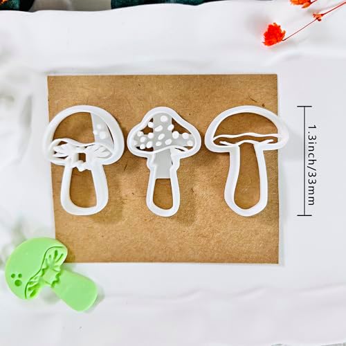 Xaekicr 3pcs Mushroom Clay Cutters – Polymer Clay Cutters for Earrings, Textured Clay Molds, Clay Tools for Polymer Clay Jewelry Making - Image 2