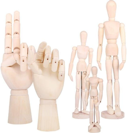 ZXZCTTC 2Pack 12 Inches Tall Wooden Mannequins of Men and Women Artist Mannequins with Stand Ornaments - Great for Painting or Tabletop Decoration