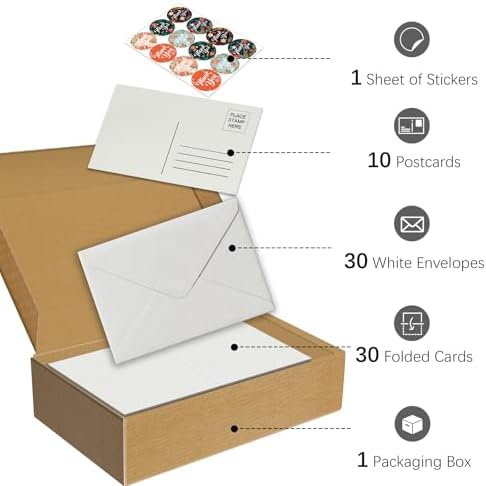 30 Pack Foldable Blank Watercolor Cards with Envelopes 4"x6" - Image 3