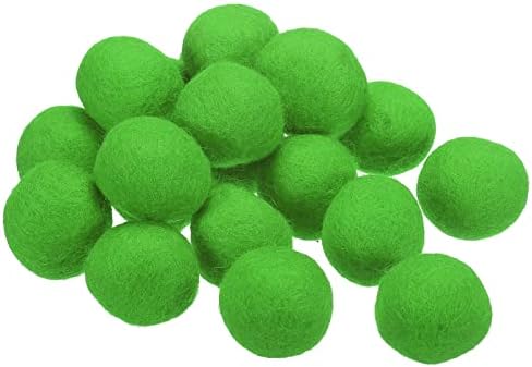 PATIKIL Wool Felt Balls Beads Wool Felting Pom 3cm 30mm Green for Home Crafts Handcrafts Project DIY Pack of 20 by PATIKIL