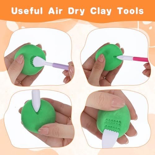 22 Pcs Clays Tools Sculpting Air Dry Clay Tools, Double-Ended Tool Kit Plastic Clay Tool for Adult Set for DIY Pottery Shaping Dotting Modeling Molding Polymer Clays Craft Supplies Accessories - Image 6