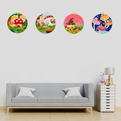 Hilsayum Mushroom Pattern Needle Felt Painting Kit,Felt Kits for Adults,Needle Felting Kits, Wool Felt Painting Wool Felting Picture Kit Beginner (Mushroom A) - Image 6