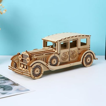 3D Wooden Puzzles Vintage Car Model Kits, Brainteaser and Puzzle for Christmas/Birthday,Gifts for Adults and Teens to Build Combination - Image 2