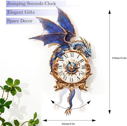 KAAYEE 3D Puzzles for Adults Blue Dragon Clock DIY Wooden Puzzle Craft - Image 4