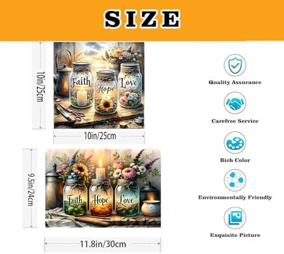 NEGEKFKX 2 Pack Faith,Hope,Love Paint by Numbers Kit for Adults Beginner with Framed,Easy Adult Paint by Number Kits on Canvas DIY Painting for Beginners Art by Numbers for Home Wall Decor 10x12 Inch - Image 6