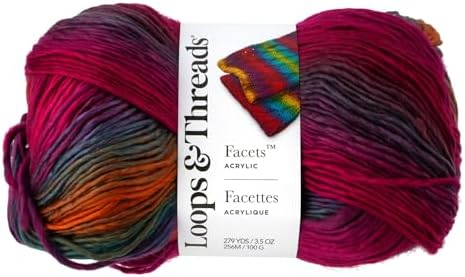 Loops & Threads Facets Yarn - Yarn for Knitting, Crochet, Weaving, and Arts & Crafts - Multi, Acrylic, 3.5 oz - Image 6
