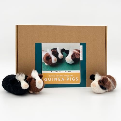 Bergin & Bath Needle Felting Kit, Guinea Pigs. Make Three Cute Little Pigs with This Planet Friendly Craft kit for Adults and Teens. by BerginBath