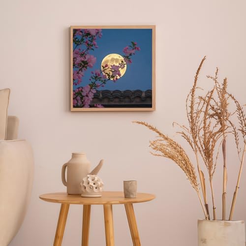 DOTSTART Paint by Numbers Kit for Adults, Moon and Flower Canvas Adult Paint by Number Kits, Acrylic Paint by Number Canvas for Adult Beginners, Home Wall Art Decor, 15.74X15.74 inch - Image 5