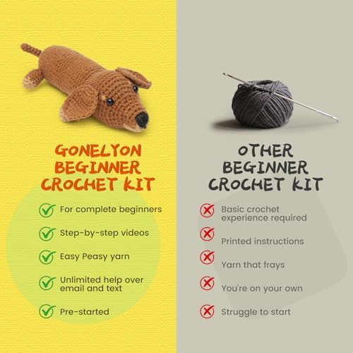 Crochet Kit for Beginners - 2 PCS Crochet Dachshund Beginner Crochet Kit - Image 4