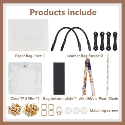 WEBEEDY DIY Tote Bag Making Kit for Adults Beginners DIY Handbag Purse Making Supplies with Handbag Bottom, Handle, Ribbon and More, Handmade Gift for Women Travel Summer Beach Party Birthday,White - Image 2