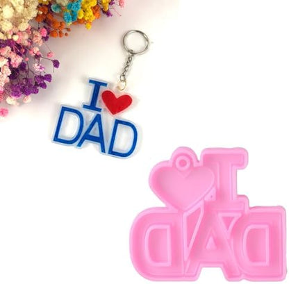 I Love Mom Dad Word Keychain Pendant Resin Mold Thanksgiving Silicone Mould Silicone 1# - Image 3