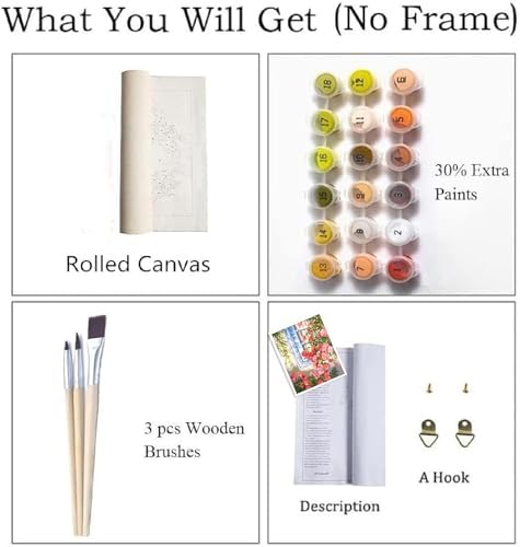 ZRIZQ Paint by Numbers Kit for Adults Beginner,Flowers Window,16x20 - Image 4