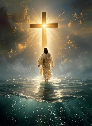 Jesus Paint by Numbers Kit for Adults Framed Canvas 12X16 in, Frameworkless by FairylandJinWenn