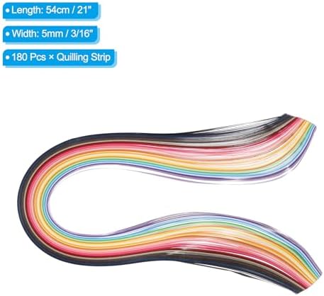 PATIKIL 180pcs Quilling Paper Strips Paper Flowers Quilling Kits 3/16"(5mm) Origami Paper for Adults Beginner Art Craft, 21"(54cm) 36 Colors - Image 2