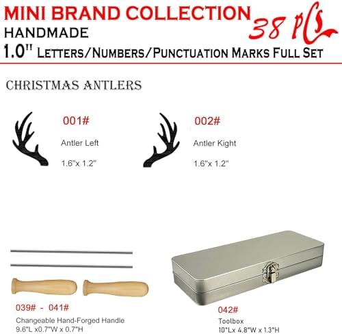 38Pcs Mini 1" Branding Irons, Alphabet & Number Set, A-Z & 0-9 - Image 5