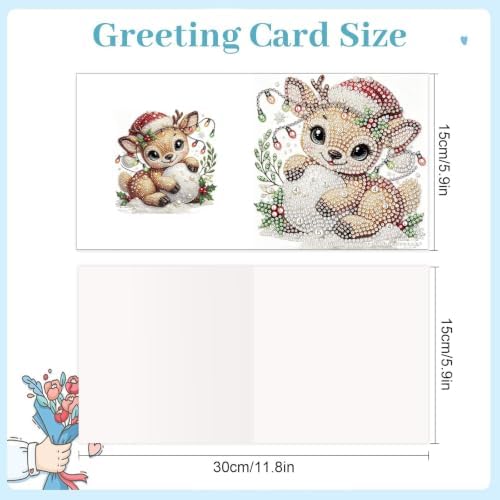 Artiphile DIY Pearl Art Painting Greeting Card Set Crafts Decor 6-Piece Foldable Cards Kit with Envelopes and Tools for Holiday Wishes Adult Crafting Project-Christmas - Image 3