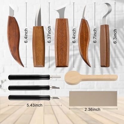 Wood Carving Kits, Wood Whittling Kit, Wood Carving Tools Kit, Wood Carving Kit For Beginners, Wood Whittling Knife Kit for Beginners With 8 PCS Wood Carving Knives, Wood Carving Kit For Adults - Image 7