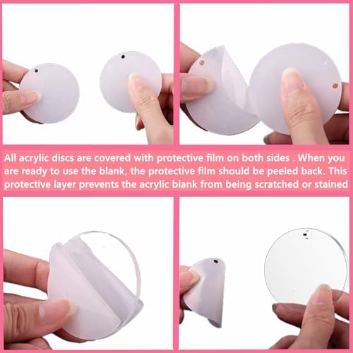 150 PCS Acrylic Keychain Blanks, 2" Acrylic Blank Keychains for Crafting - Image 5