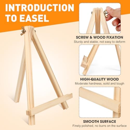 ESRICH 12 Pack 8x10 Canvas and Easel Set, Mini Acrylic Paint, Paint Brushes, Palettes, Aprons, Painting Kits for Adults Couples Friends Date Night Sip and Paint Party Supplies - Image 4