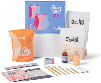Sculpd Candle Making Kit, Air Dry Clay, 2 Candles, Peony Rose Fragrance by Sculpd