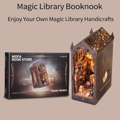 DIY Book Nook Kit, Miniature Dollhouse Booknook Kit with Light, Magic Store - Image 5