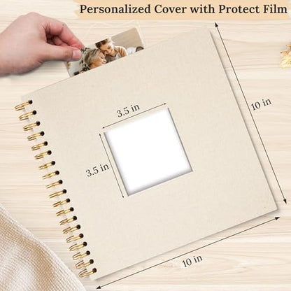 10"x10" Scrapbook Photo Album Linen Cover 20 Sheets 40 Pages White Paper - Image 2