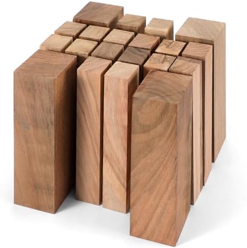 20 Pcs Walnut Wood Blocks for Carving Unfinished Wooden Blanks by Unknown