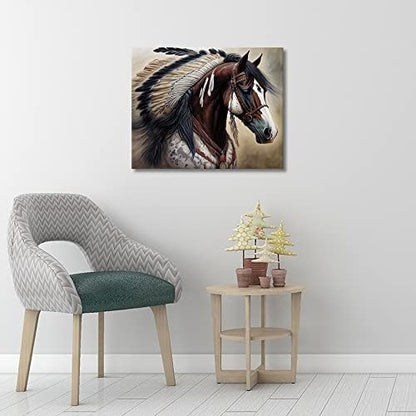 TUMOVO Native American Horse Paint by Numbers Craft Kit for Adults - Image 4