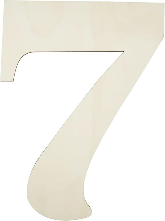 12 Inch Large Unfinished Wood Number, Paintable Unfinished Blank Wooden Numbers Board Unfinished Wood Slices for Birthday Wedding Graduate Party Wall Hang Decor - 7