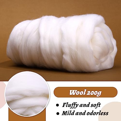7.02 oz Wool Roving Needle Felting Wool Bulk Needle Felting - Image 3