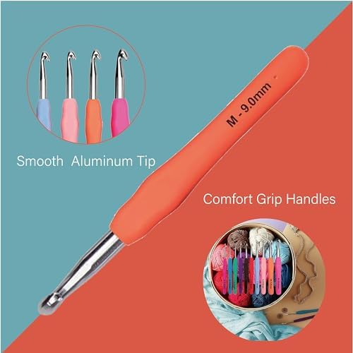 Yarniss 20 Size Crochet Hooks 0.5mm-10mm,Ergonomic Hook for Arthritic Hand - Image 6