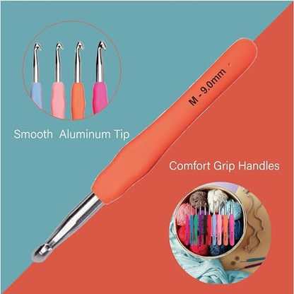 Yarniss 20 Size Crochet Hooks 0.5mm-10mm,Ergonomic Hook for Arthritic Hand - Image 6